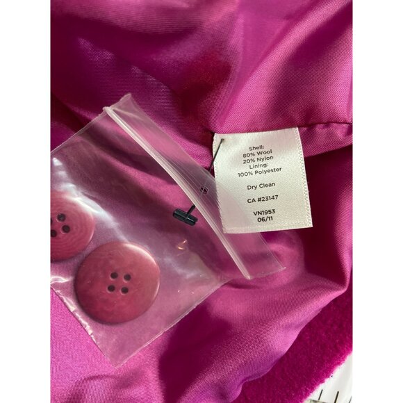 Talbots Wool Blend Coat 10 Pink Button Front Peacoat Lined Corpcore - Picture 5 of 9